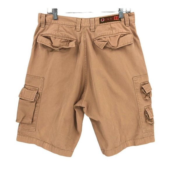ReliQ Industries Cargo Shorts Mens 32 Khakis Tan Hook & Loop Cotton Casual 90s - Picture 4 of 12